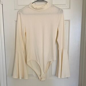 Altar'd State Cream Bell Sleeve Bodysuit